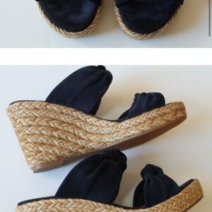 Stuart Weitzman Sarina Suede Espadrille Wedges Sea Suede Size 6